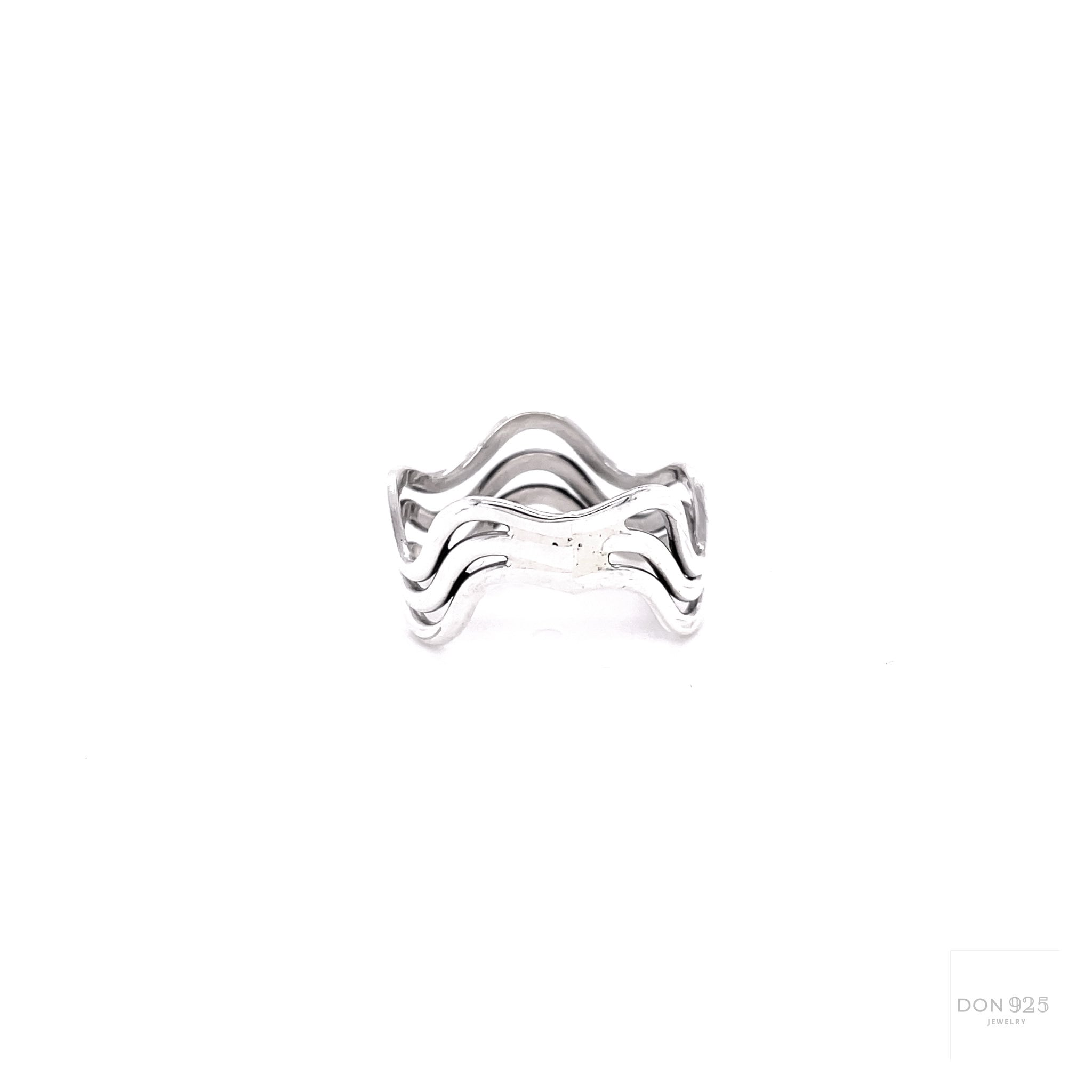 Sterling Silver Wavy Ring: Minimalist Stacking Set Ring