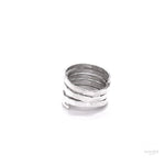Sterling Silver Multi Band Ring: Chunky Hammered Design
