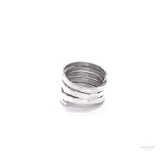 Sterling Silver Multi Band Ring: Chunky Hammered Design