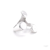Sterling Silver Three Dots Ring: Geometric Modern Statement Design