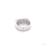 Solid Sterling Silver Rectangle Signet Ring: Modern Bar Pinky Ring