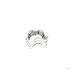 Sterling Silver Wavy Ring: Minimalist Stacking Set Ring