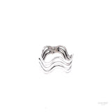 Sterling Silver Wavy Ring: Minimalist Stacking Set Ring