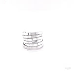 Sterling Silver Multi Band Ring: Chunky Hammered Design