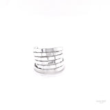 Sterling Silver Multi Band Ring: Chunky Hammered Design