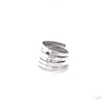 Sterling Silver Multi Band Ring: Chunky Hammered Design