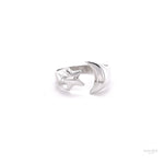 Sterling Silver Moon and Star Ring: Minimalist Lightweight Jewelry