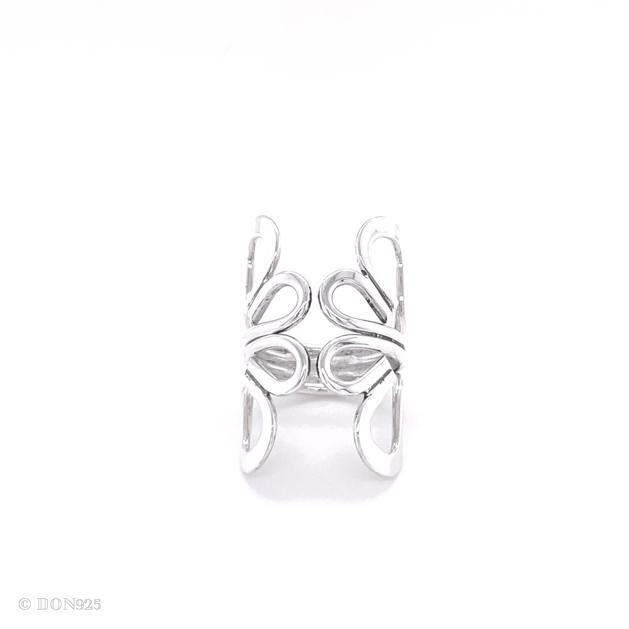 Sterling Silver Butterfly Ring: Wrap Abstract Heart Design, Boho Statement Jewelry