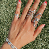 Sterling Silver Butterfly Ring: Wrap Abstract Heart Design, Boho Statement Jewelry