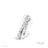 Sterling Silver Disco Shield Ring