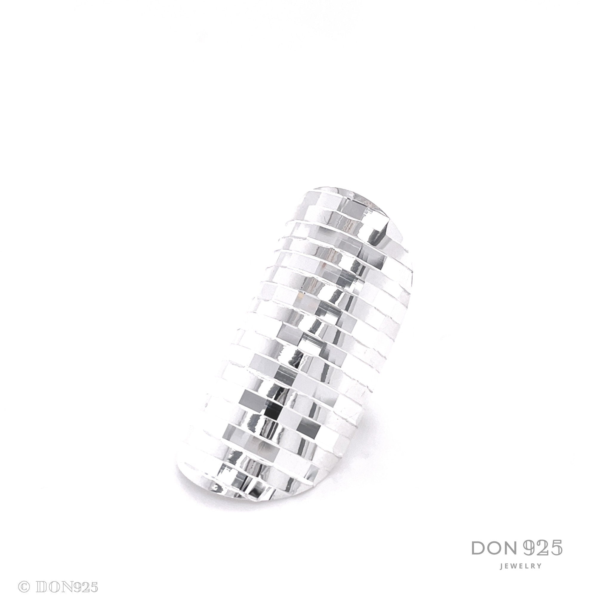 Sterling Silver Disco Shield Ring