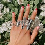 Sterling Silver Disco Shield Ring