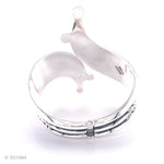 Sterling Silver Wide Clamp Bangle Bracelet: Dotted Southwestern Style