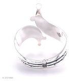 Sterling Silver Wide Clamp Bangle Bracelet: Dotted Southwestern Style
