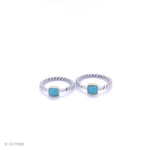 Dainty Turquoise Sterling Silver Twisted Ring: Minimalist Boho Stacking Ring