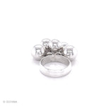 Sterling Silver Fidget Spheres Ring: Statement Movable Bubble Design