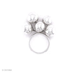 Sterling Silver Fidget Spheres Ring: Statement Movable Bubble Design