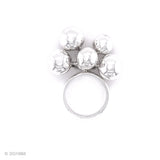 Sterling Silver Fidget Spheres Ring: Statement Movable Bubble Design