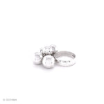 Sterling Silver Fidget Spheres Ring: Statement Movable Bubble Design