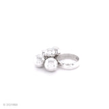 Sterling Silver Fidget Spheres Ring: Statement Movable Bubble Design