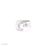 Sterling Silver Moon and Star Ring: Chunky Celestial Jewelry