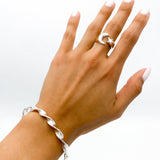 Sterling Silver Moon and Star Ring: Chunky Celestial Jewelry