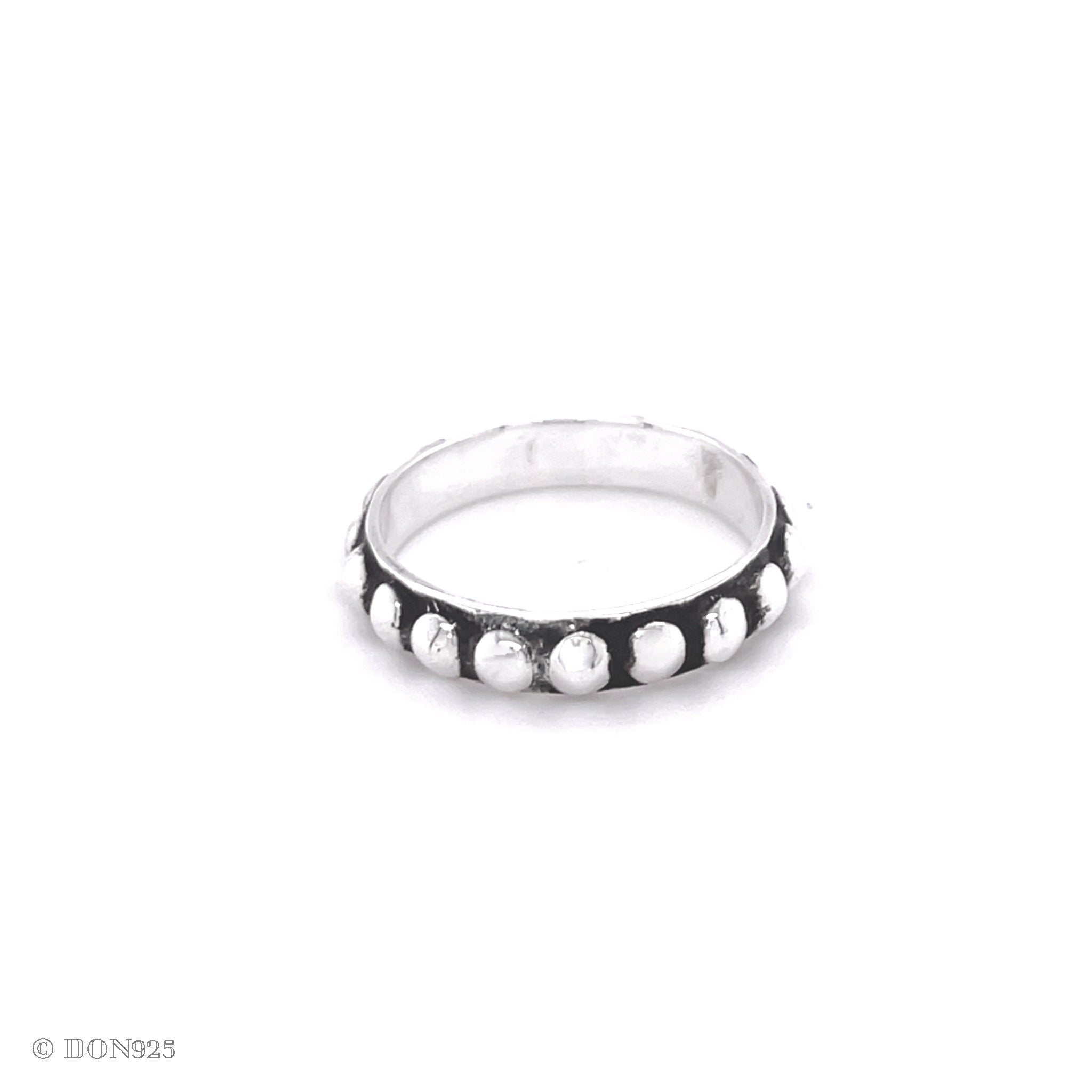 Sterling Silver Dot Ring: Dainty Minimalist Dome Stacking Band, Studded Jewelry