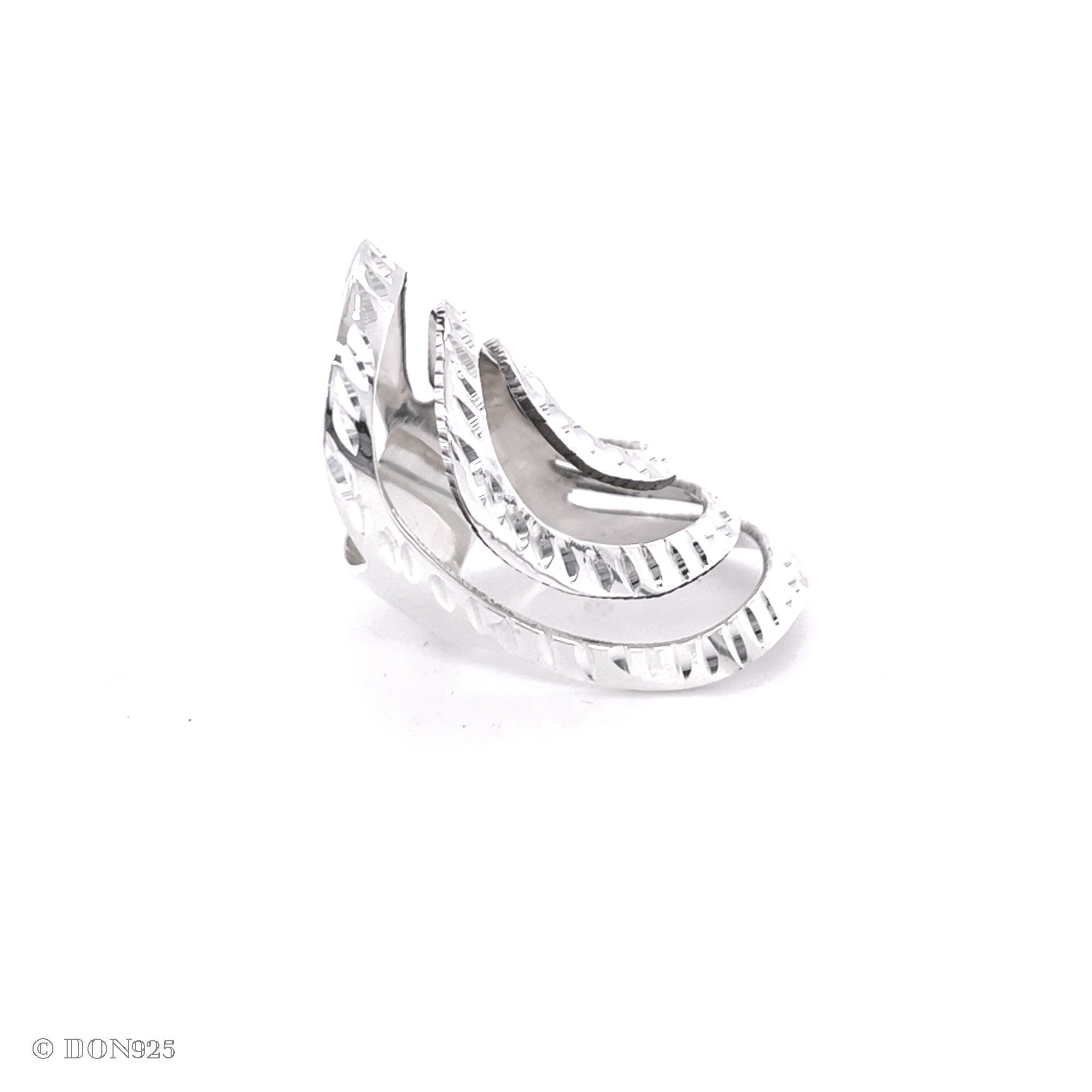 Sterling Silver Long Circle Ring: Shiny Modern Geometric Statement Jewelry
