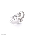 Sterling Silver Long Circle Ring: Shiny Modern Geometric Statement Jewelry