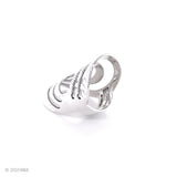 Sterling Silver Long Circle Ring: Shiny Modern Geometric Statement Jewelry