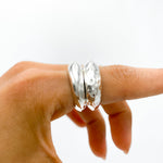 Solid Sterling Silver Heavy Dome Ring: Chunky Sculptural Geometric