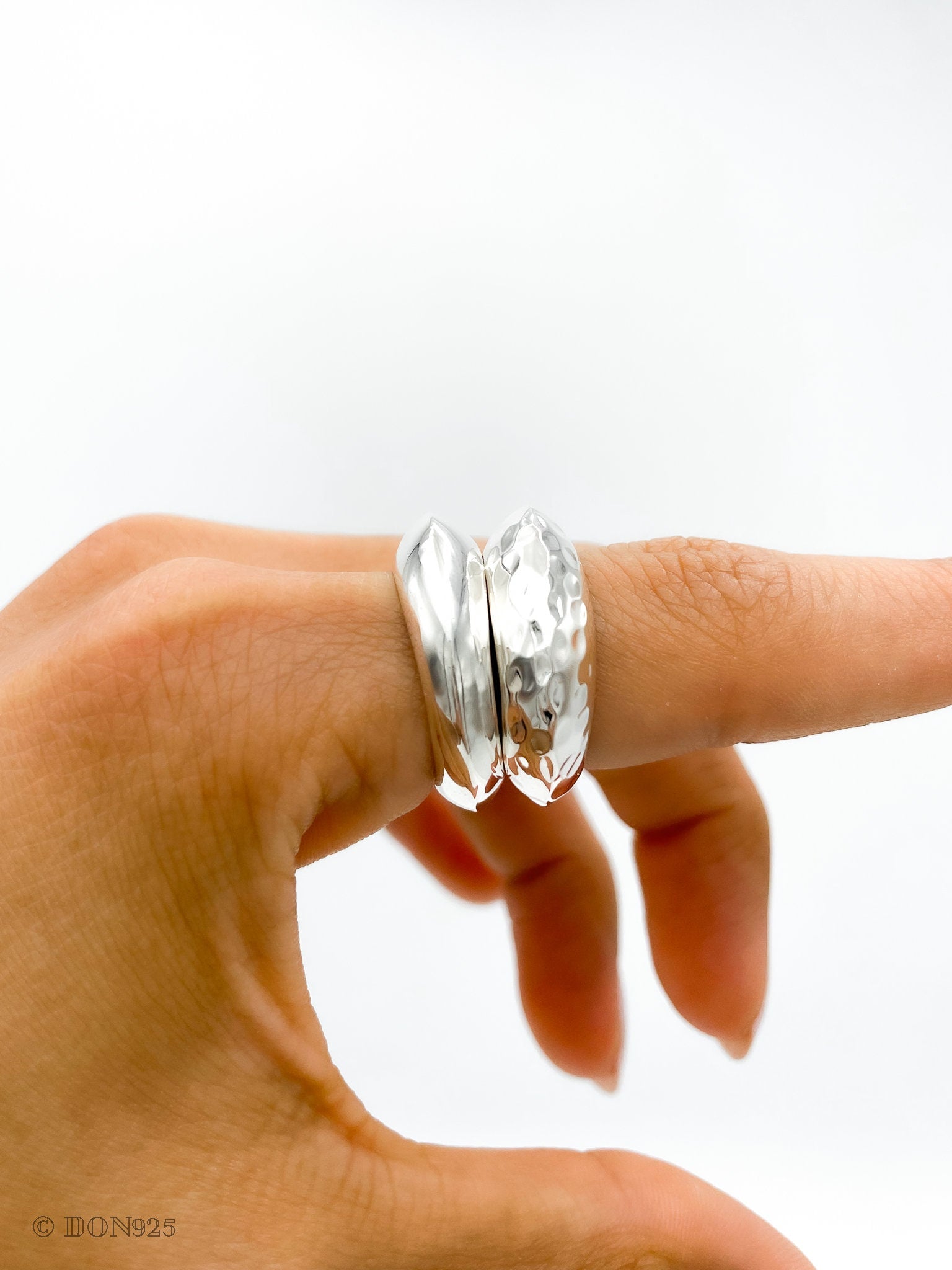 Solid Sterling Silver Heavy Dome Ring: Chunky Sculptural Geometric