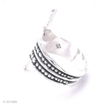 Sterling Silver Wide Clamp Bangle Bracelet: Dotted Southwestern Style