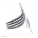 Sterling Silver Wide Clamp Bangle Bracelet: Dotted Southwestern Style