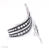 Sterling Silver Wide Clamp Bangle Bracelet: Dotted Southwestern Style
