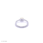 Sterling Silver Malachite Ring: Twisted Band, Boho Stacking Ring