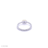 Sterling Silver Malachite Ring: Twisted Band, Boho Stacking Ring