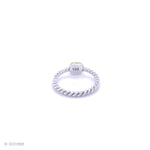 Dainty Turquoise Sterling Silver Twisted Ring: Minimalist Boho Stacking Ring