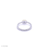 Dainty Turquoise Sterling Silver Twisted Ring: Minimalist Boho Stacking Ring
