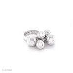 Sterling Silver Fidget Spheres Ring: Statement Movable Bubble Design