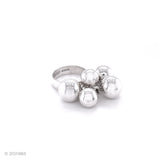 Sterling Silver Fidget Spheres Ring: Statement Movable Bubble Design