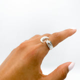 Sterling Silver Moon and Star Ring: Chunky Celestial Jewelry