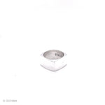 Sterling Silver Cube Signet Ring: Wide Geometric Chunky Modern Unisex Band
