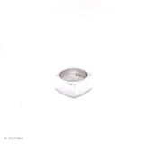 Sterling Silver Cube Signet Ring: Wide Geometric Chunky Modern Unisex Band