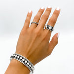 Sterling Silver Dot Ring: Dainty Minimalist Dome Stacking Band, Studded Jewelry