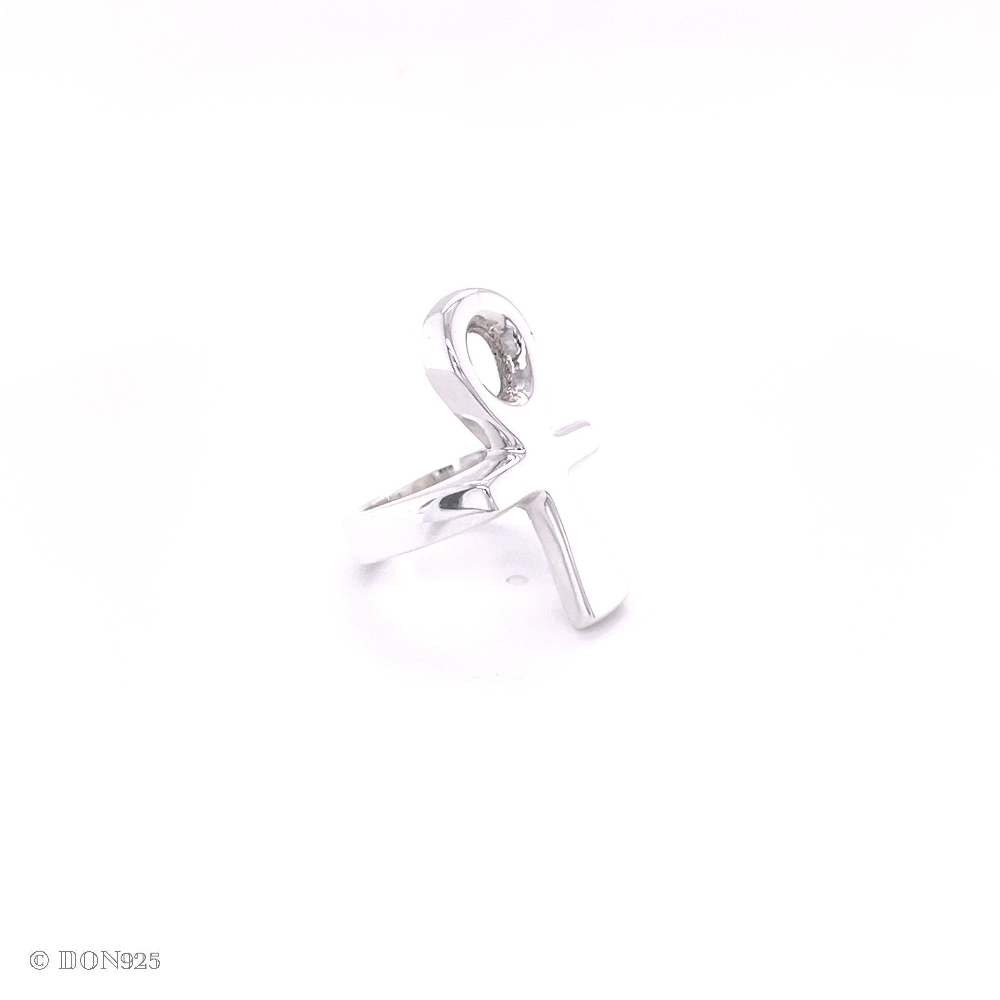 Sterling Silver Ankh Cross Ring: Egyptian Religious Jewelry