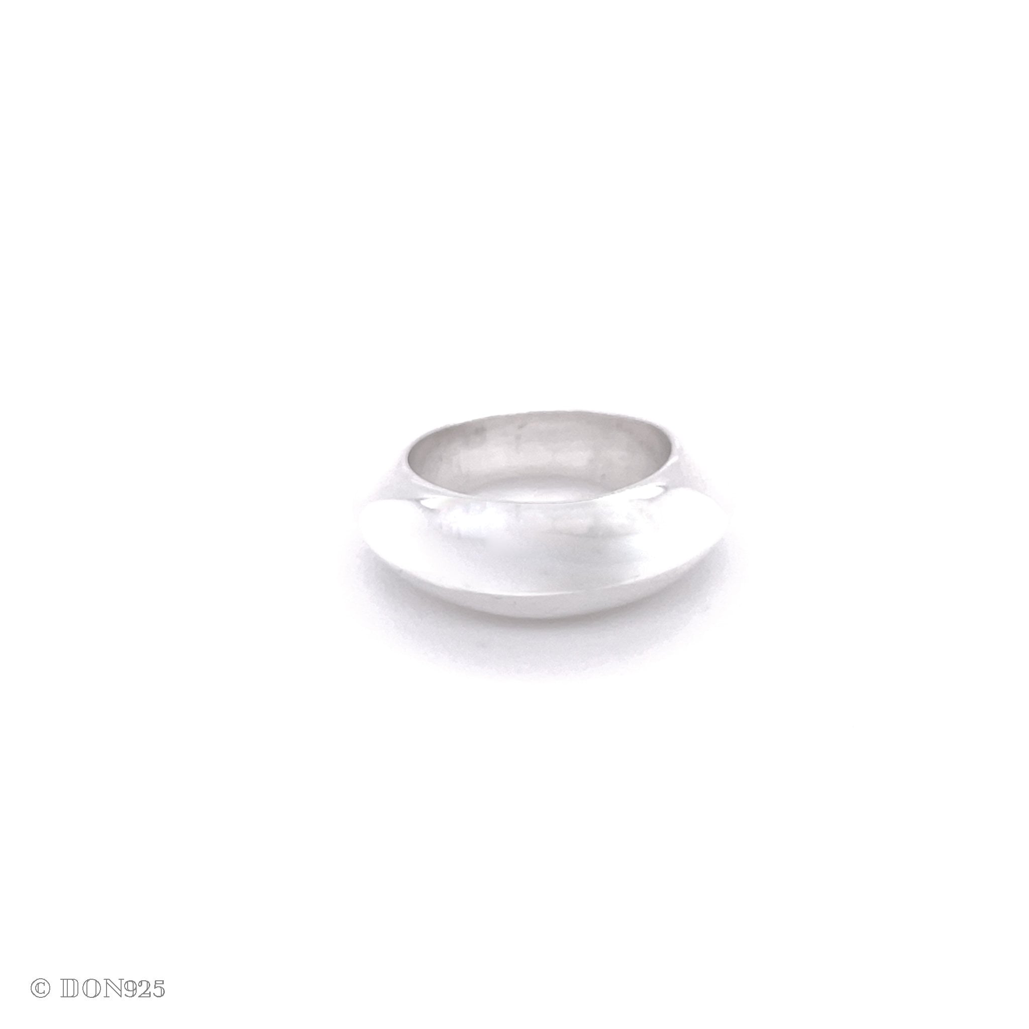 Solid Sterling Silver Heavy Dome Ring: Chunky Sculptural Geometric