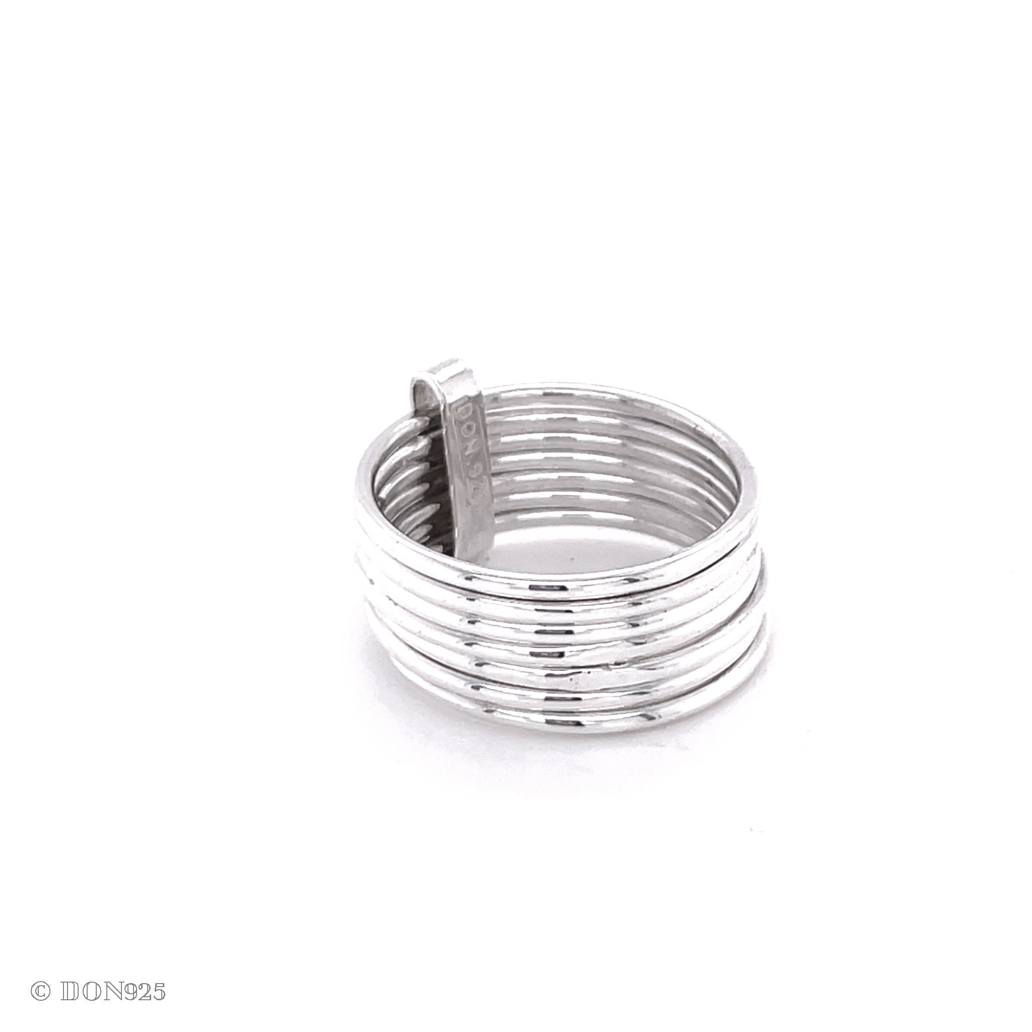Sterling Silver Stacking Ring Set: Minimalist Thin Band Rings, 7 "Semanario"