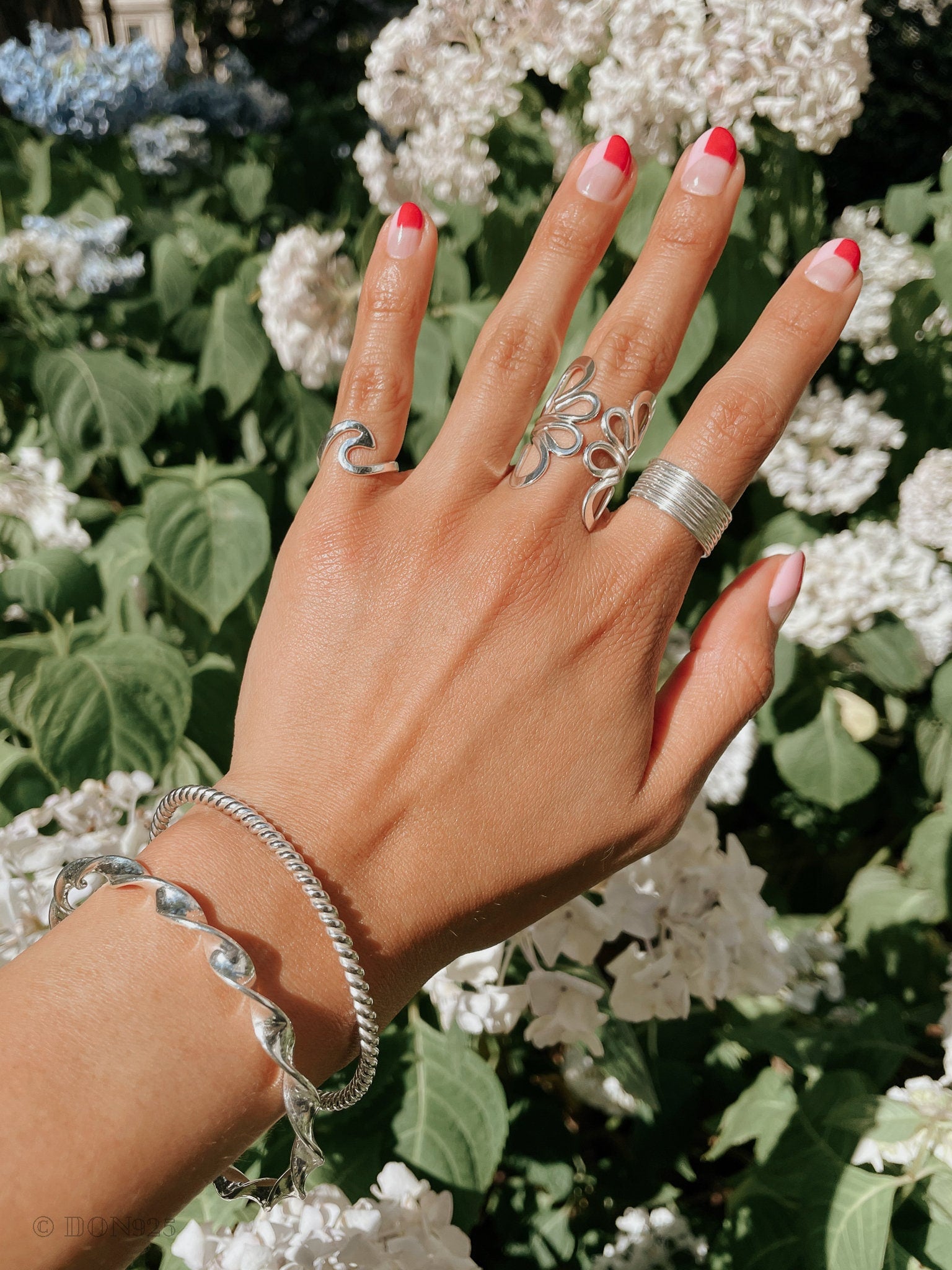 Sterling Silver Stacking Ring Set: Minimalist Thin Band Rings, 7 "Semanario"