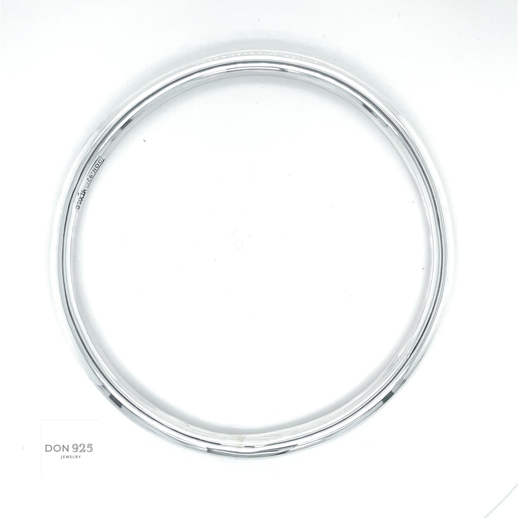 Sterling Silver 5mm Tube Slip-On Bangle Bracelet: Inclusive Sizes